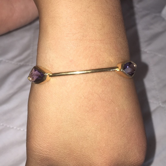 NWOT Tanzanite Color Crystal Bangle Bracelet - Picture 3 of 9